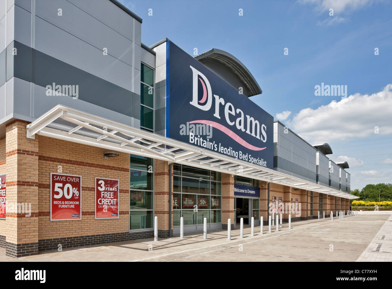 Dreams bed store at Routeco Retail Park, Winterhill, Milton Keynes