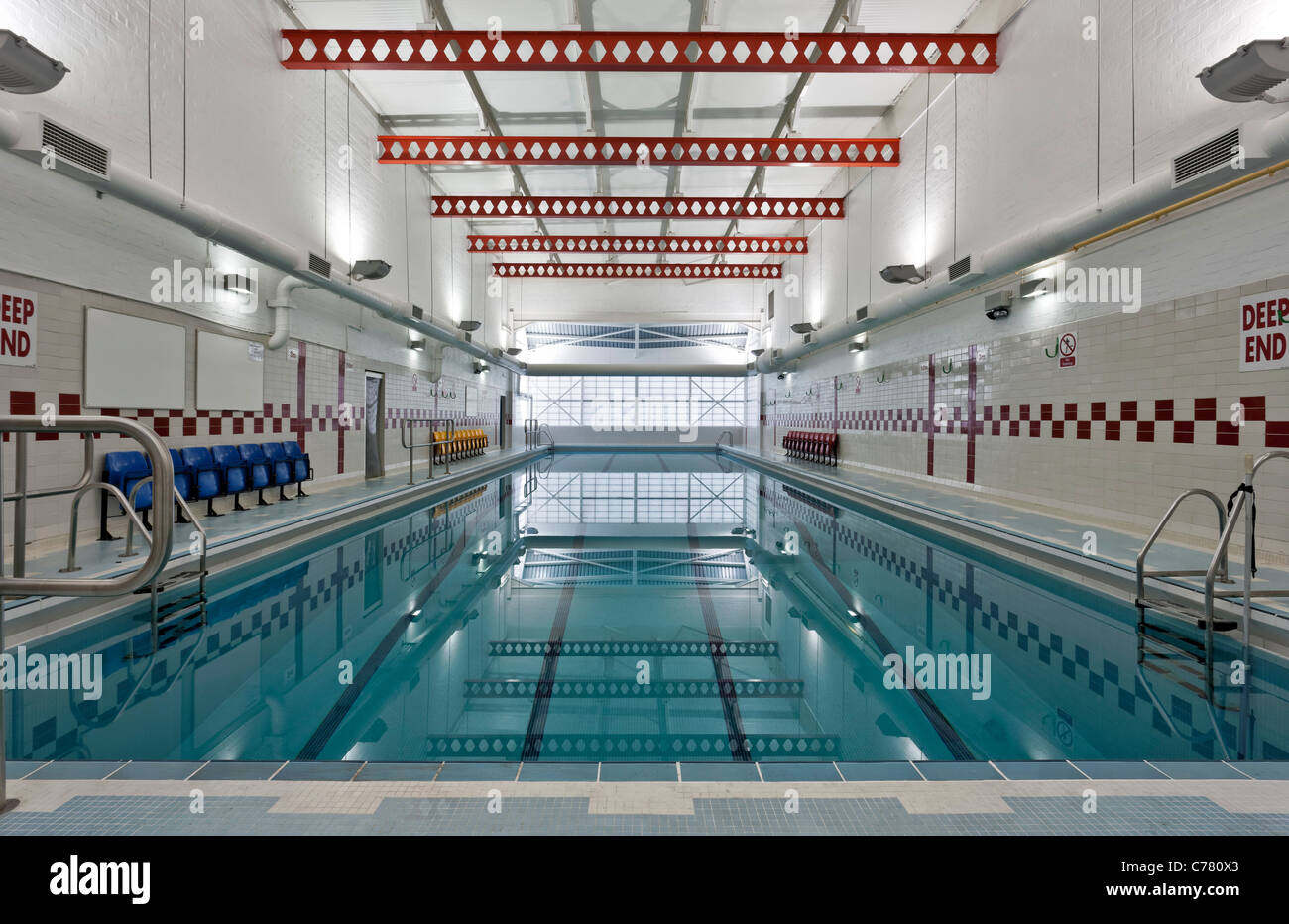 Swimming pool at the Southfields Community College, Wandsworth Stock