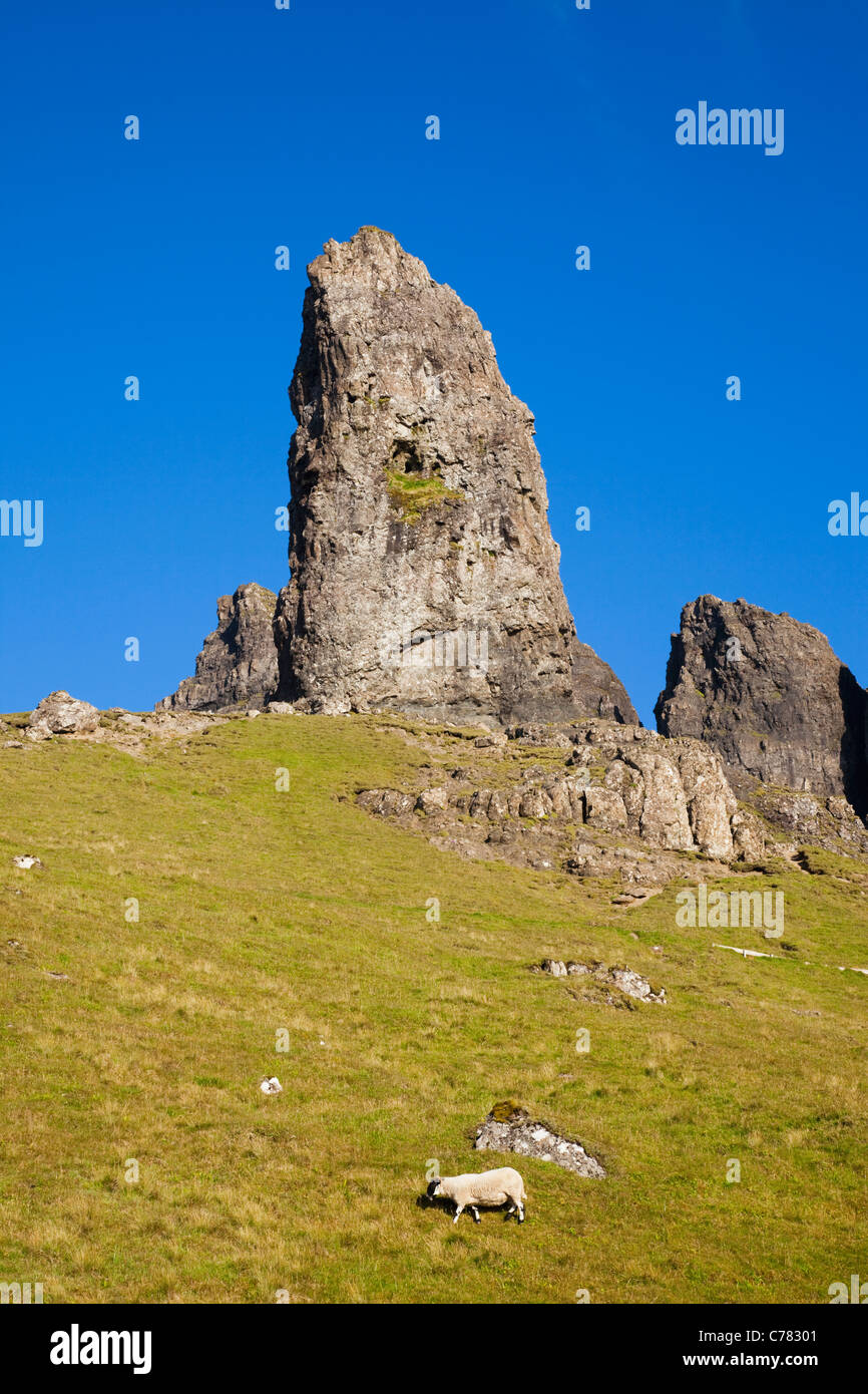 SScotland, Inner Hebrides, Isle of Skye, Old Man of Storr Mountains Stock Photo