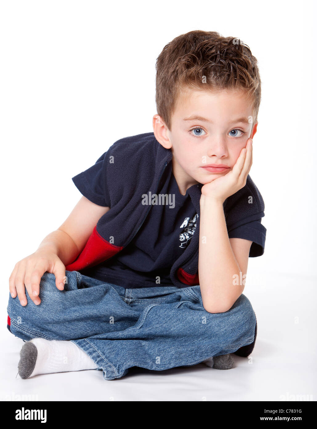 Handsome boy portrait in studio on white background Stock Photo - Alamy