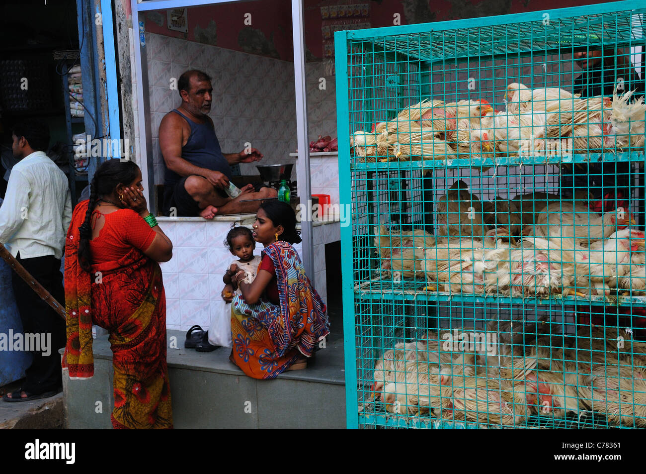 Asia indian india delhi new delhi capital city paharganj butcher hires