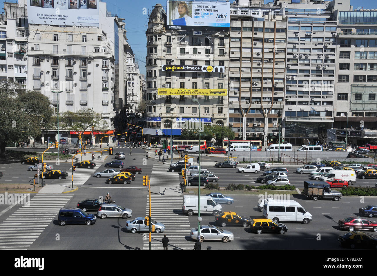 Buenos aires argentina downtown traffic hi-res stock photography and