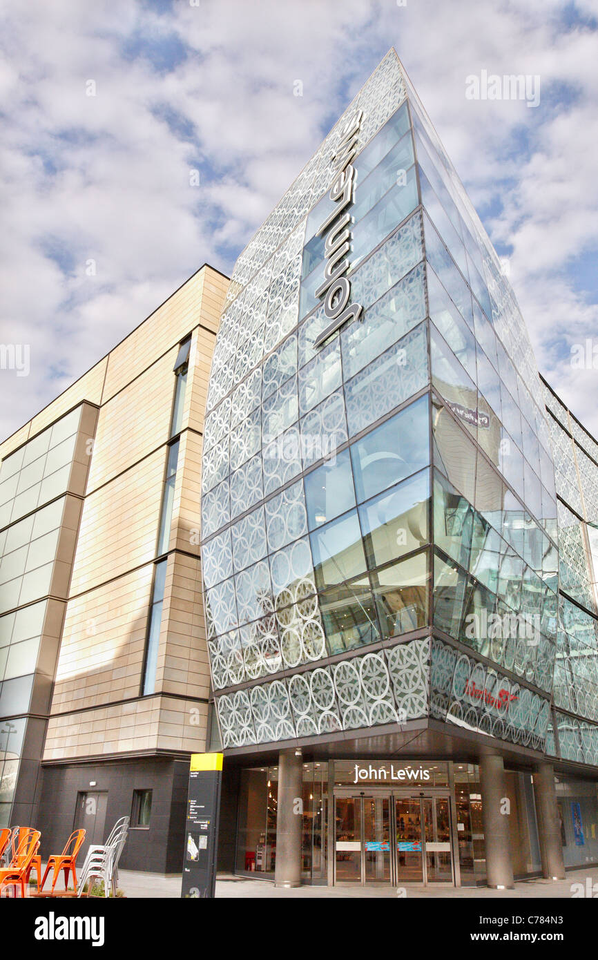 Exterior view of the John Lewis department store at Westfield Stratford City shopping centre on its opening day Stock Photo