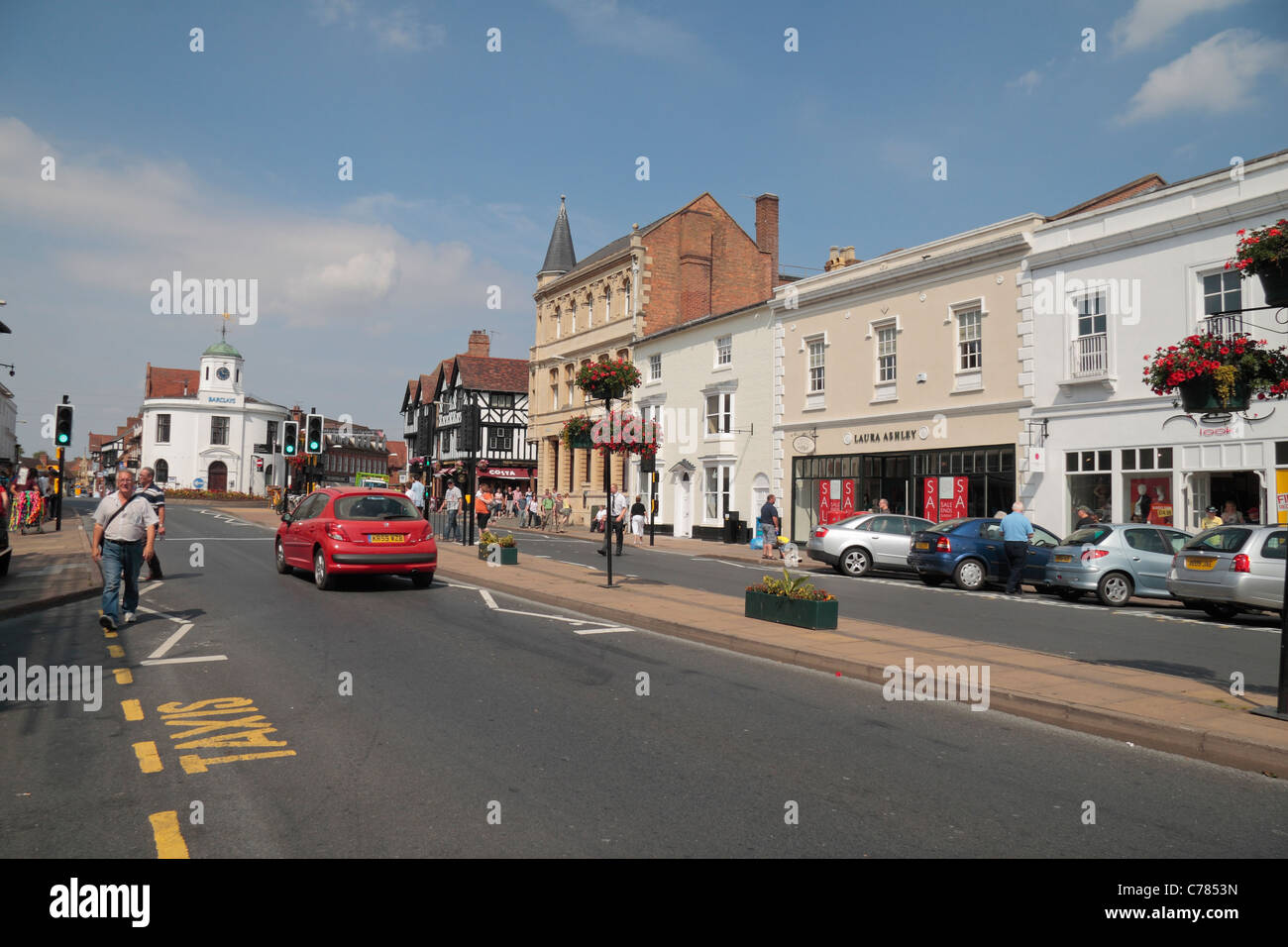 Stratford Road Street View General View Of Bridge Street, Stratford Upon Avon's Main Shopping Street,  Warwickshire, England. See Notes! Stock Photo - Alamy