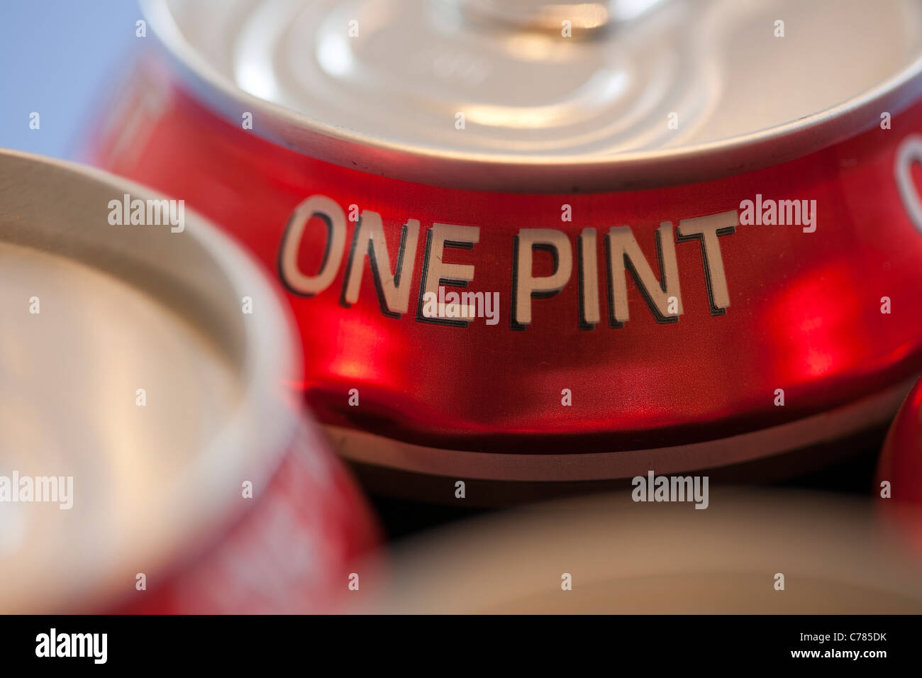 Red Ring Pull Aluminum Cans One Pint Stock Photo Alamy