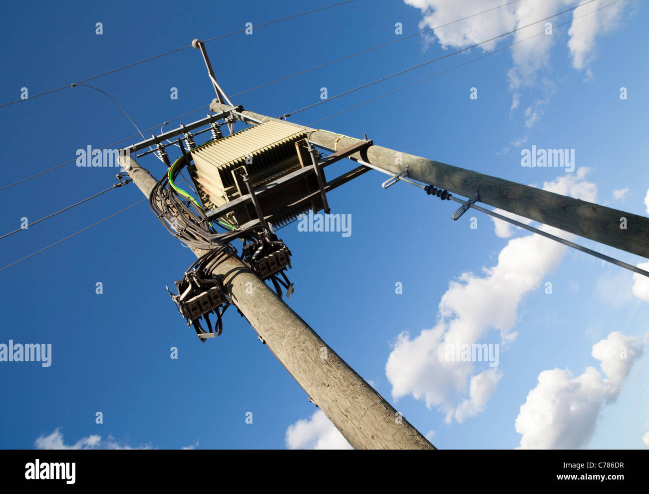 Step-down transformer from 110 kilovolts to 220-240 Volts , Finland Stock Photo