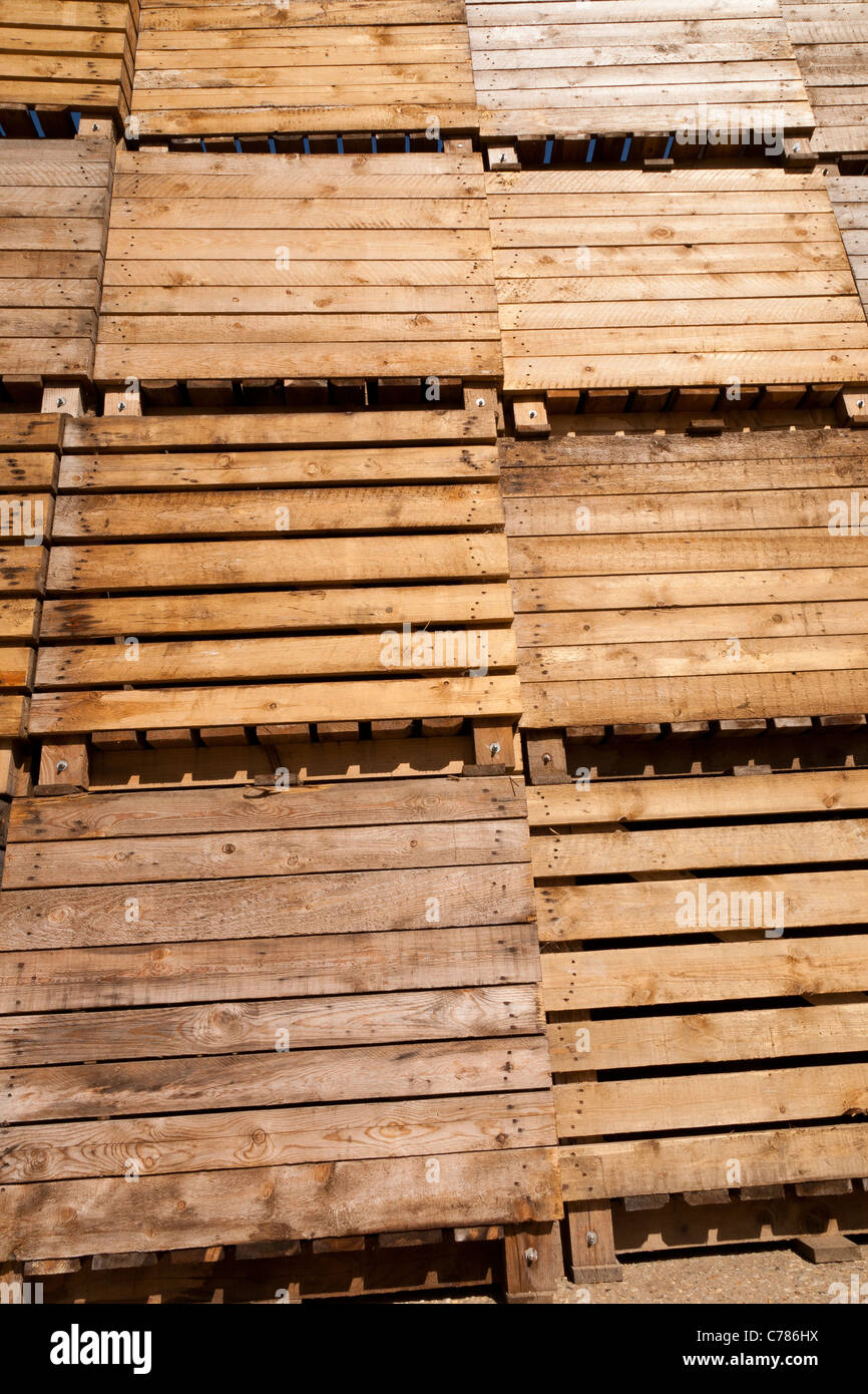 Stacked wooden storage potato boxes Stock Photo Alamy