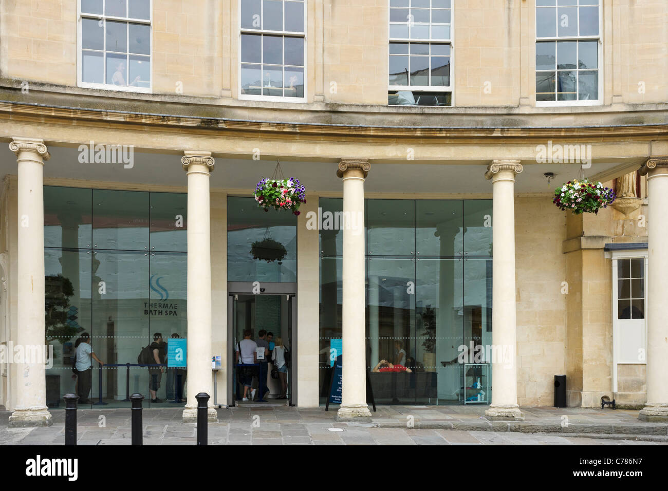 Entrance to Thermae Bath Spa thermal baths, Bath, Somerset, England, UK