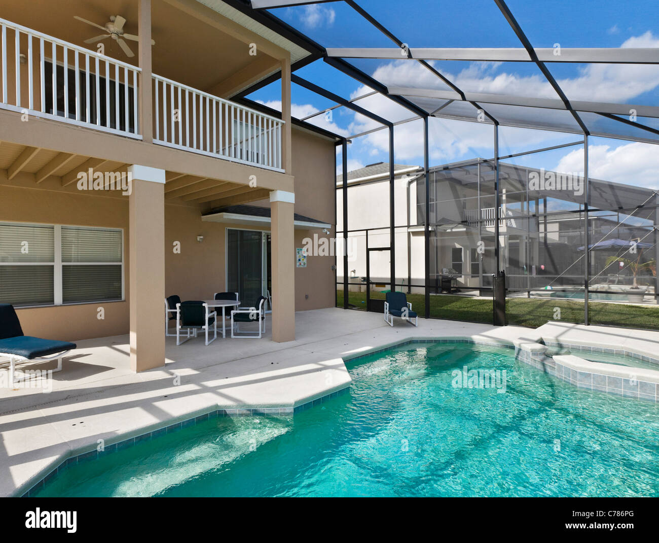 Pool area of a typical luxury holiday home in West Haven development