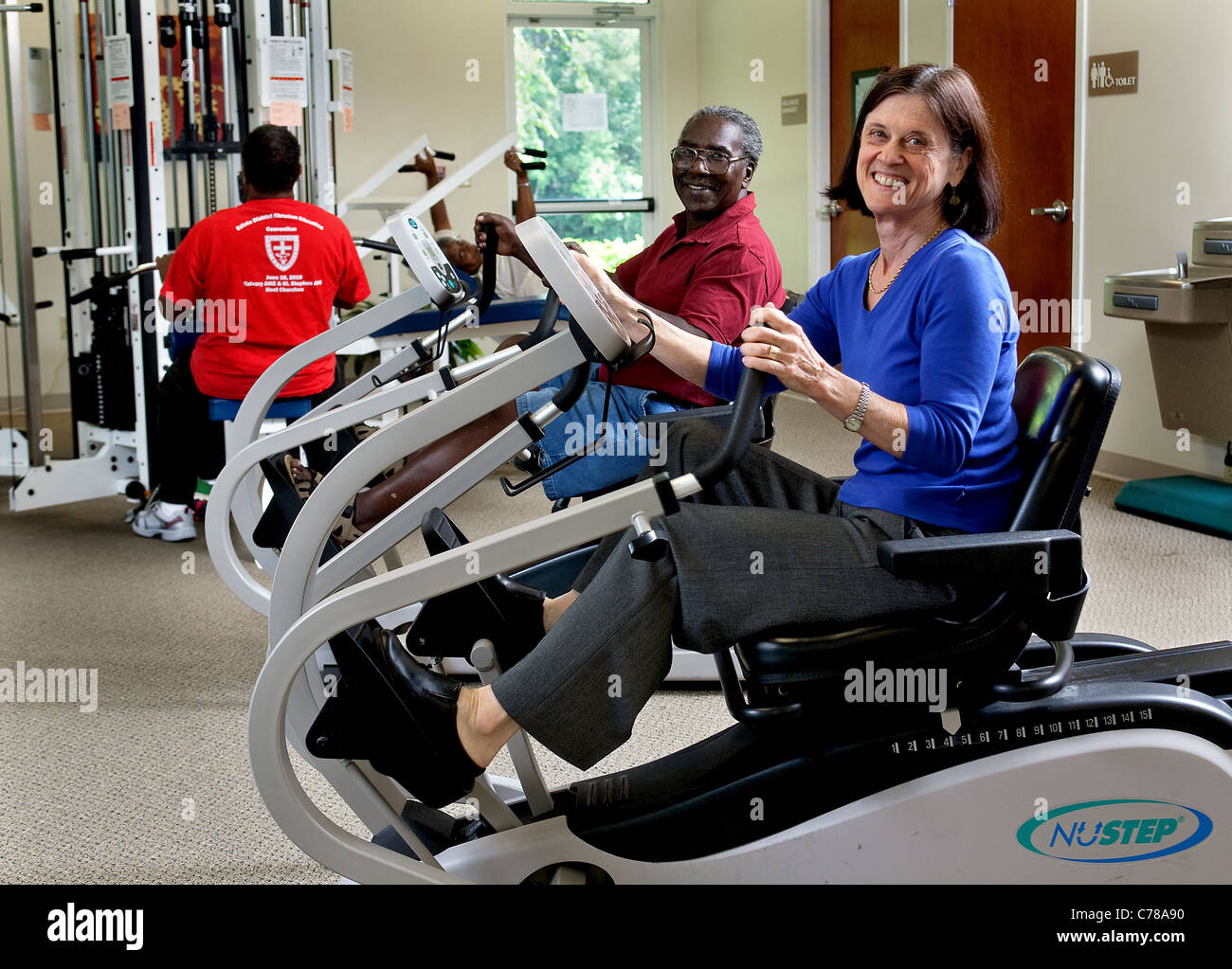 Senior citizens exercise at a gym in a Senior Center Stock Photo - Alamy