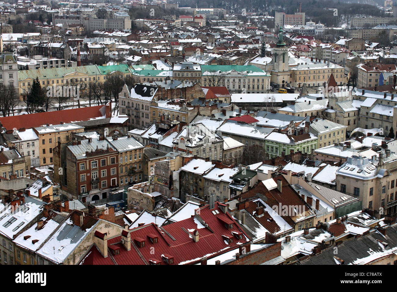 Lviv at winter Stock Photo