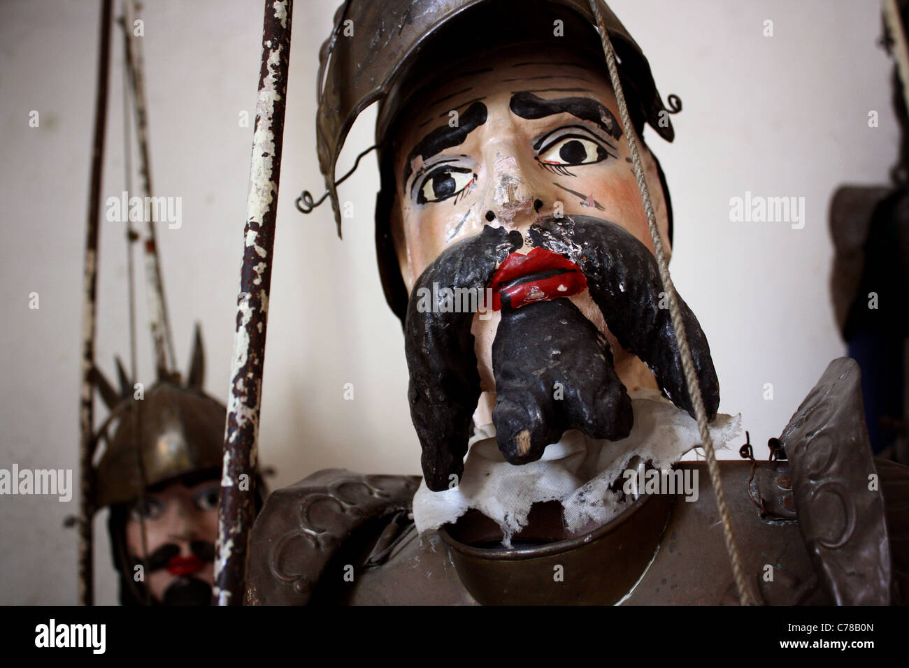 Close of of a large male Sicilian marionette / puppet with beard. Stock Photo