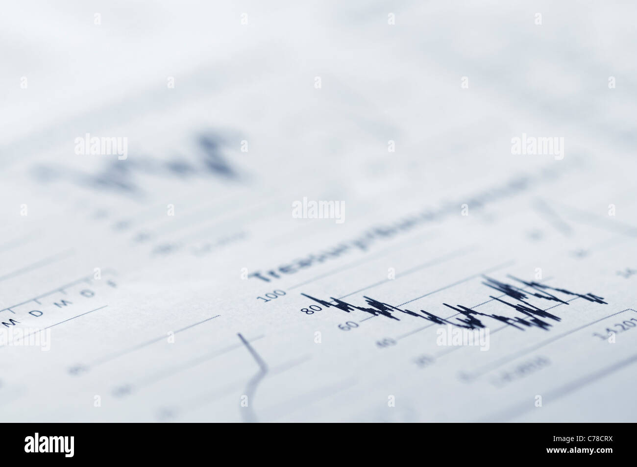 Business concept Business graph in newspaper Stock Photo Alamy