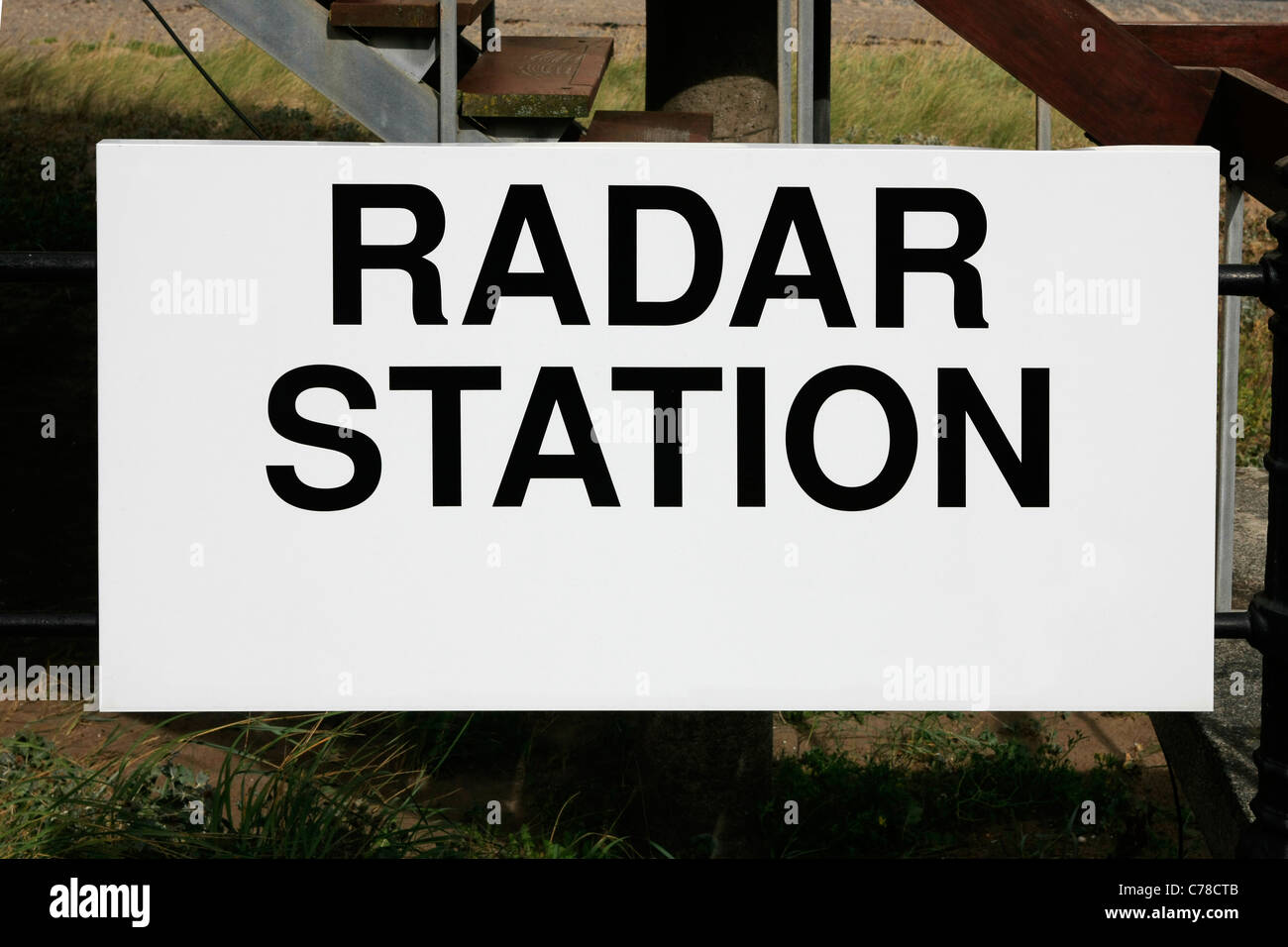 Radar Station Sign Stock Photo