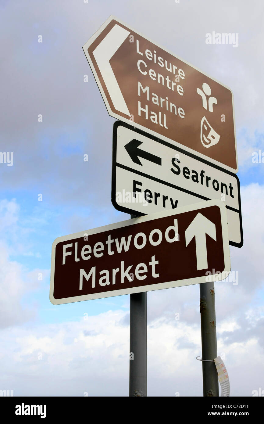 Multiple Road signs in Fleetwood Lancashire Stock Photo Alamy