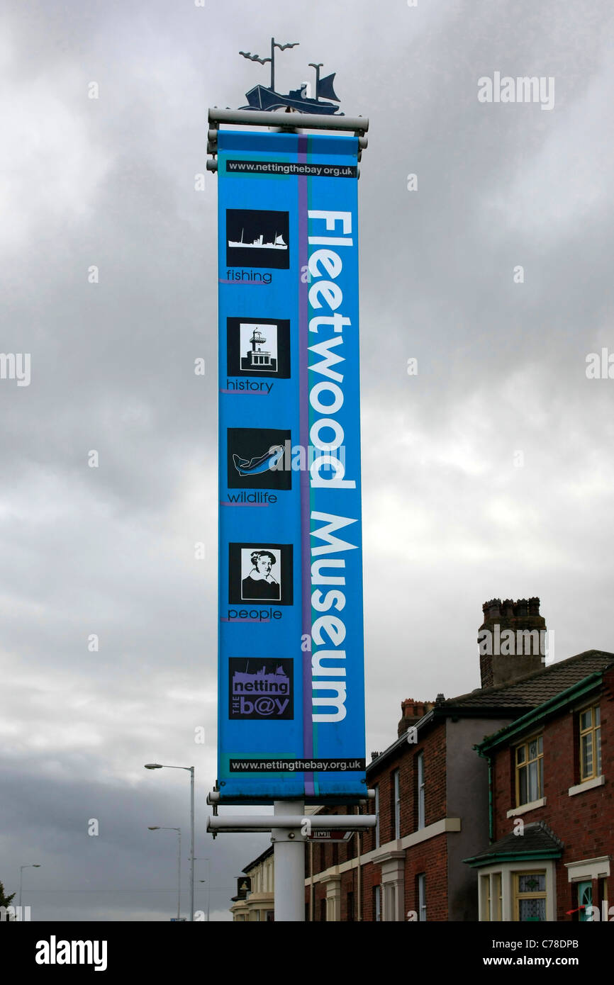 Fleetwood Museum Vertical Sign in Lancashire Stock Photo Alamy