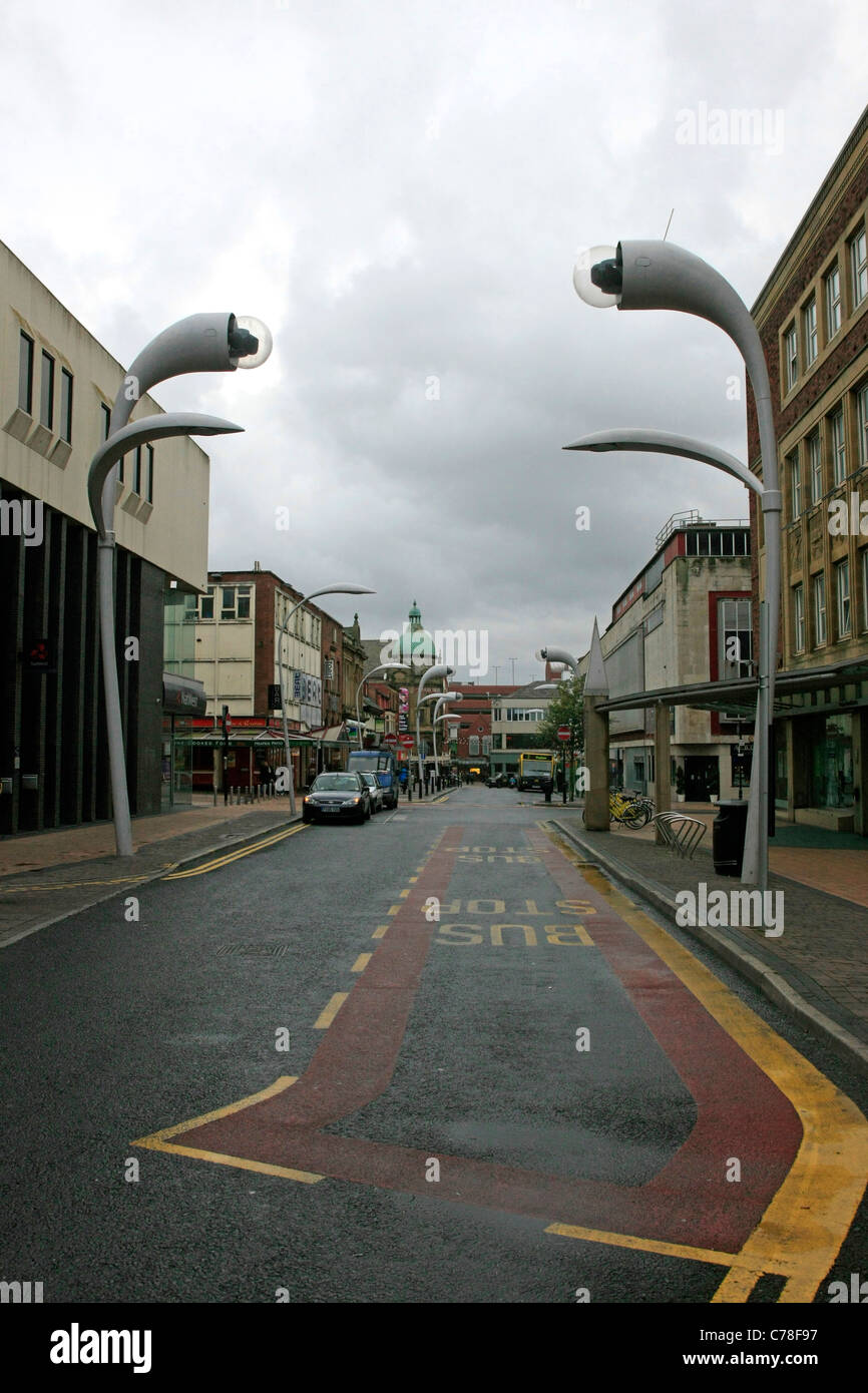 New Street CCTV and Lighting in Blackpool Lancs Stock Photo Alamy