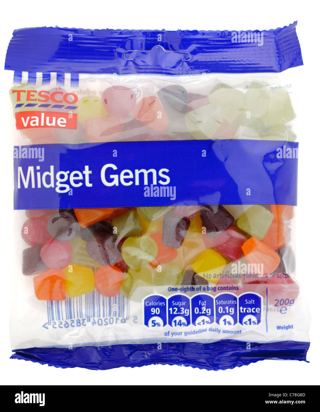 Bag of tesco value midget gems Stock Photo Alamy