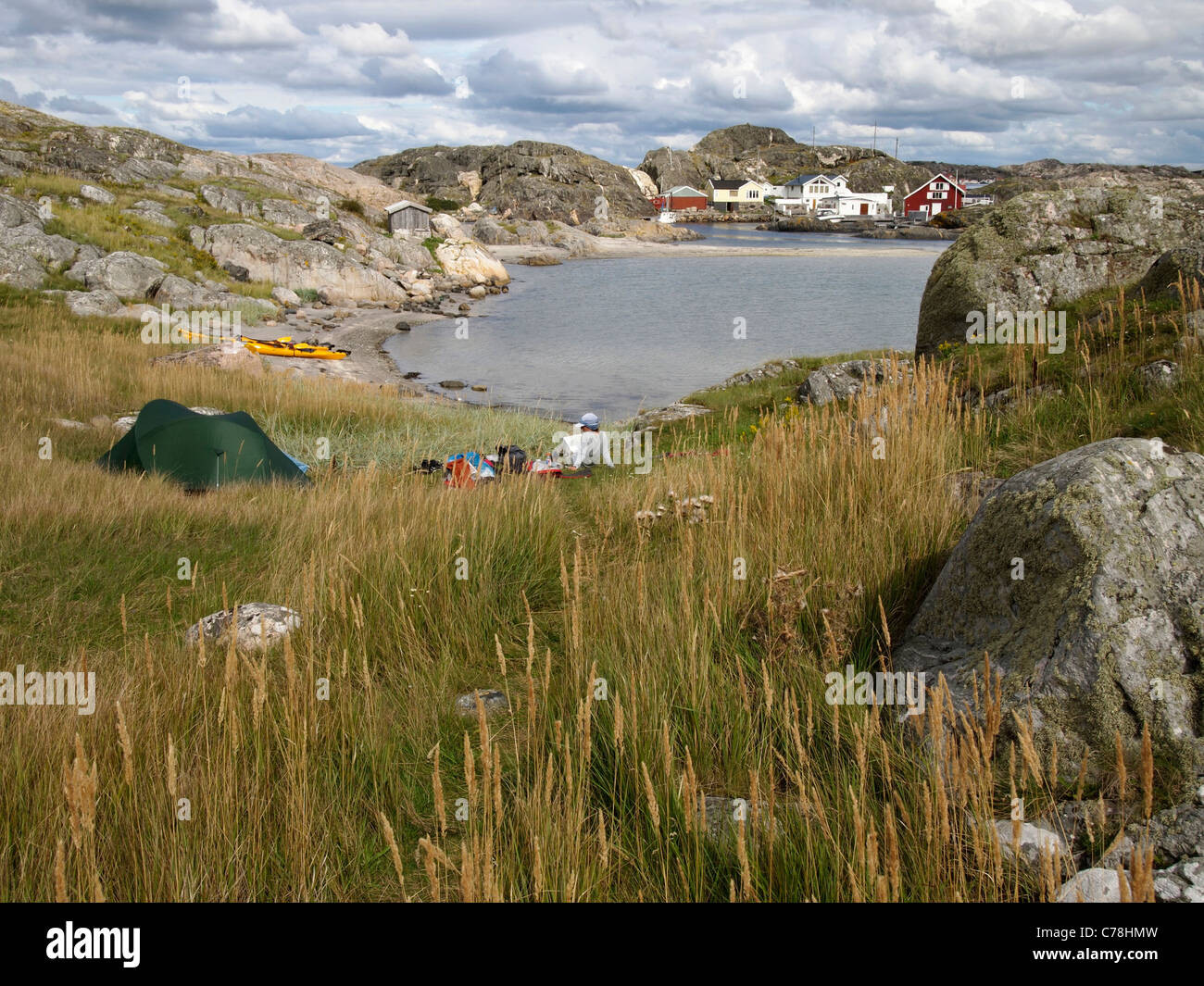 camping, Sandholmen, Bohuslän, Sweden Stock Photo