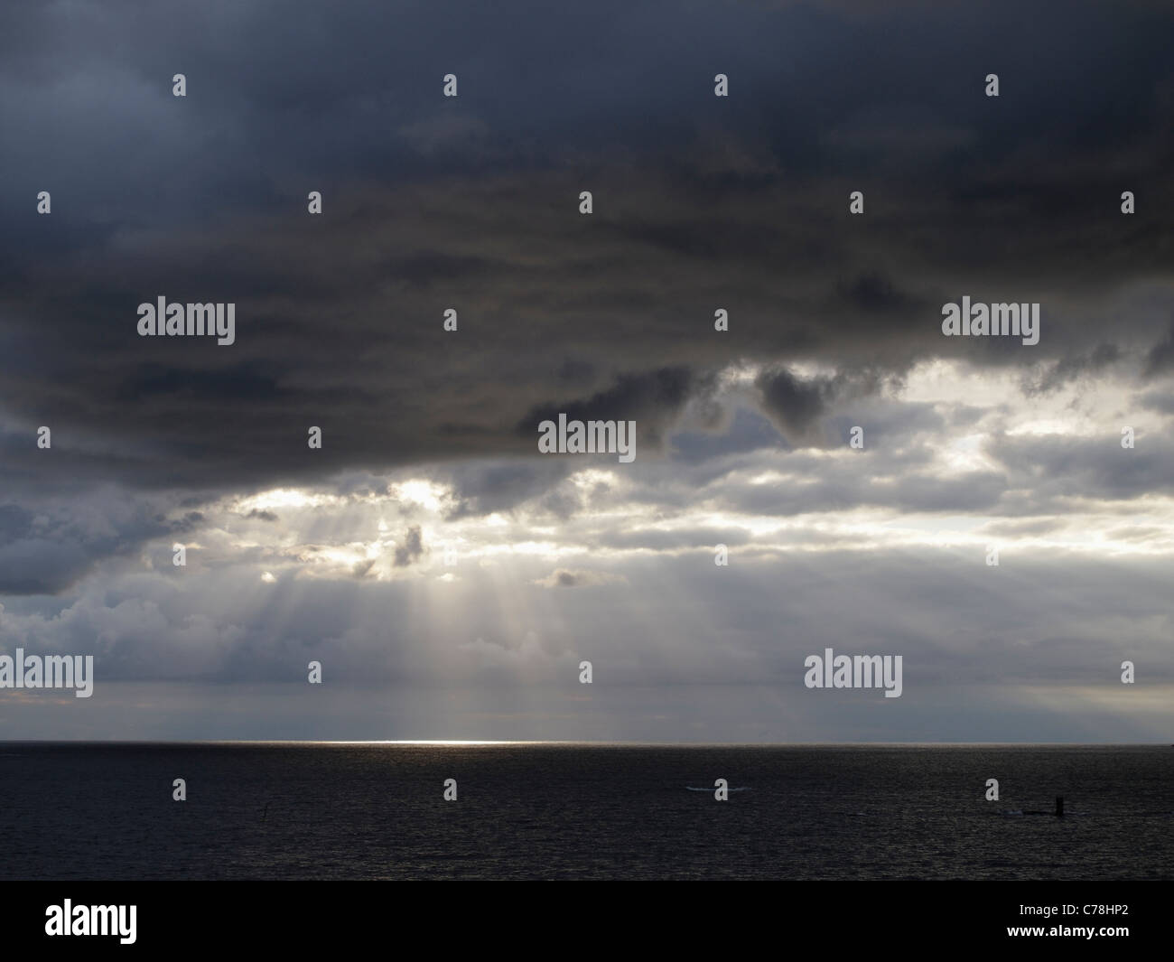 Dark skies, Sandholmen, Bohuslän, Sweden Stock Photo
