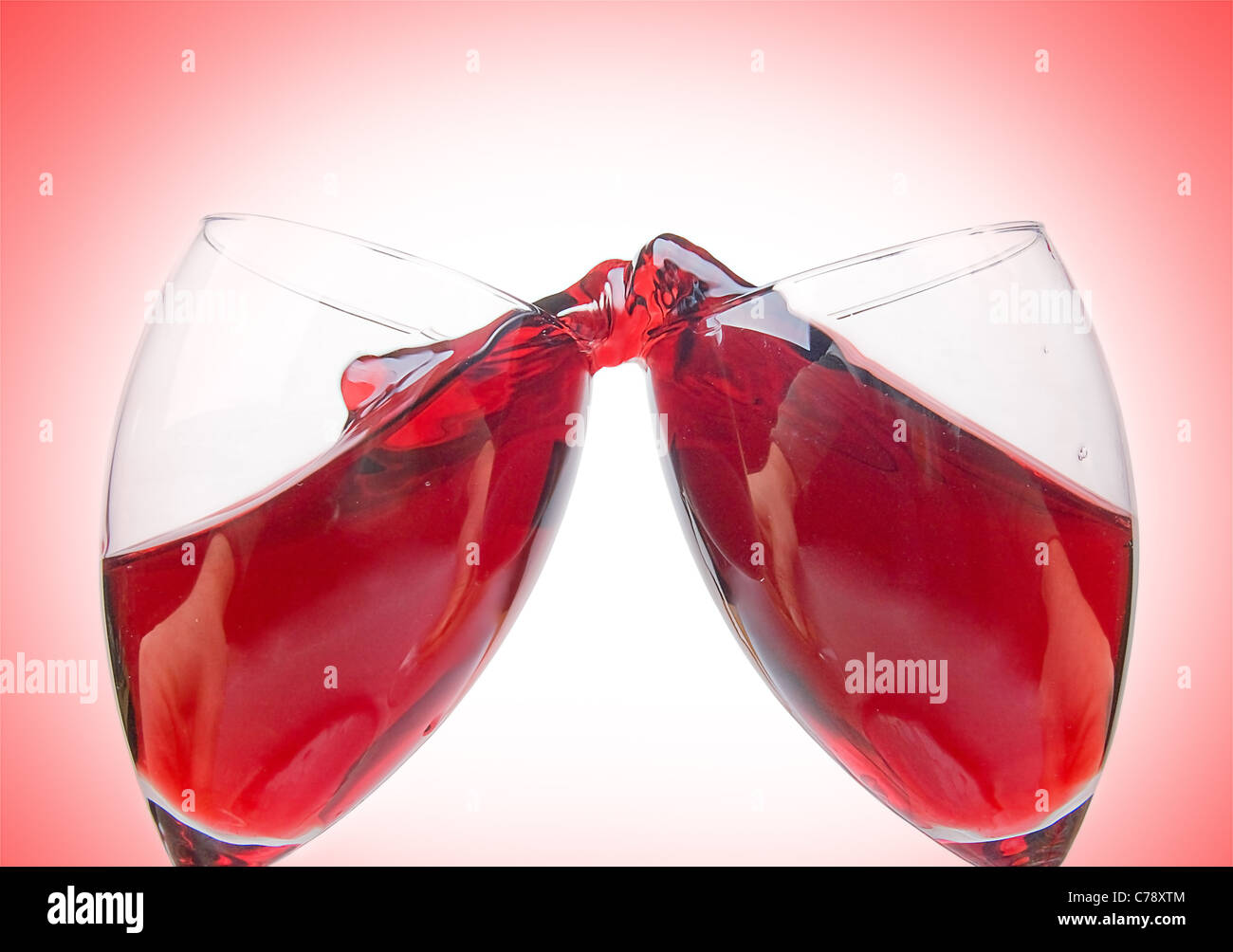 Clinking wine glasses Stock Photo Alamy