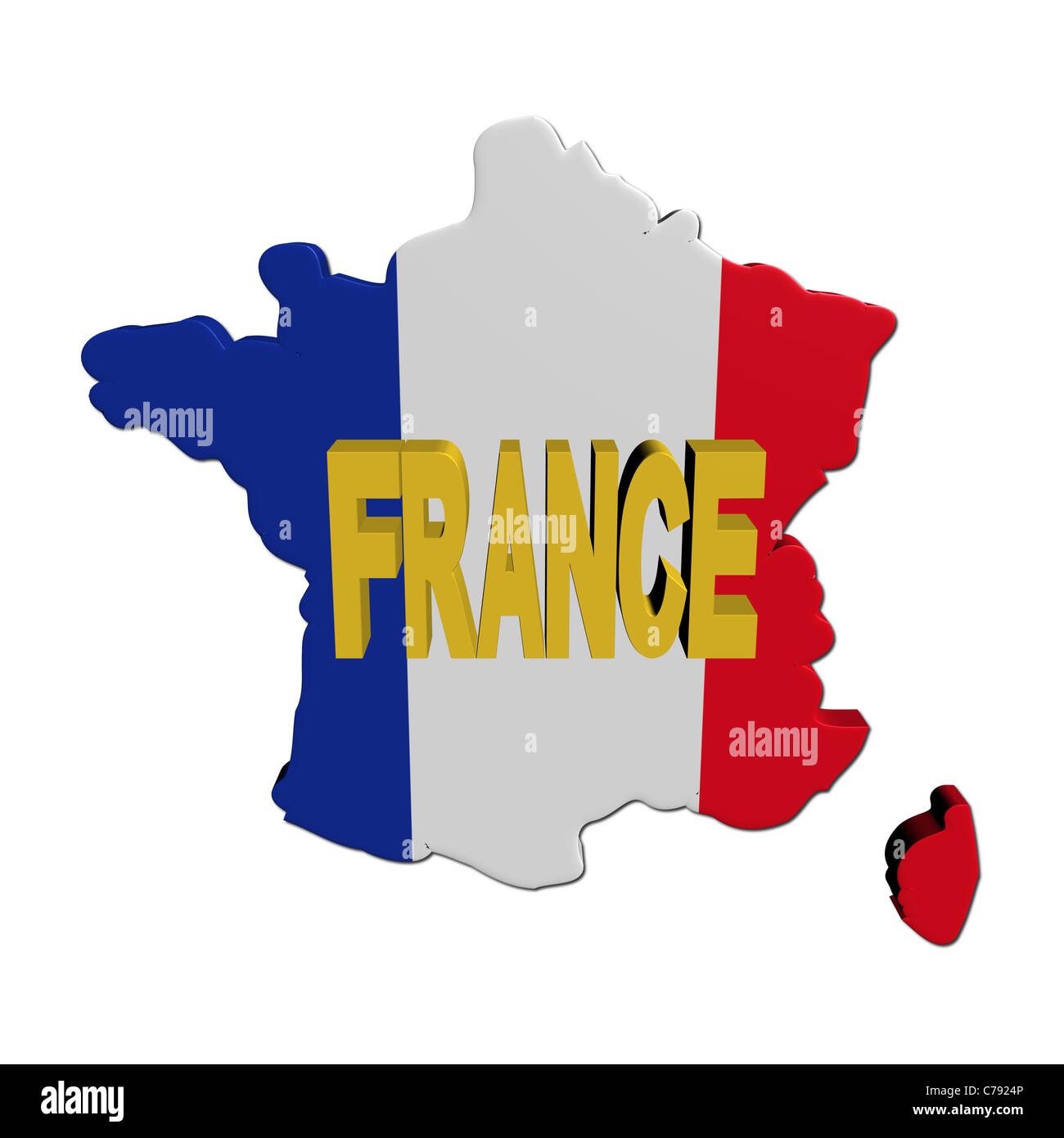 France map flag with text illustration Stock Photo