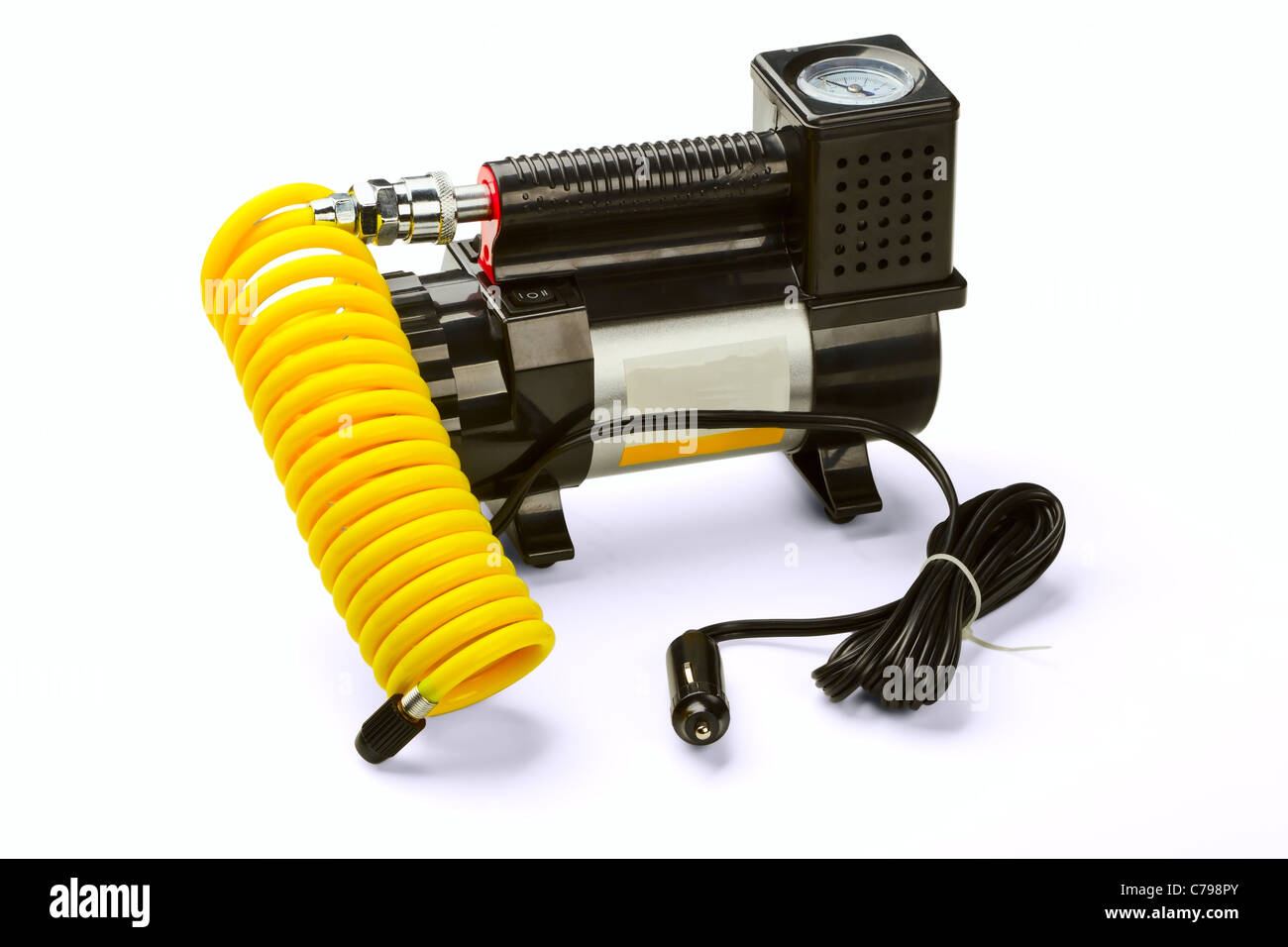 The automobile compressor isolated on a white background Stock Photo