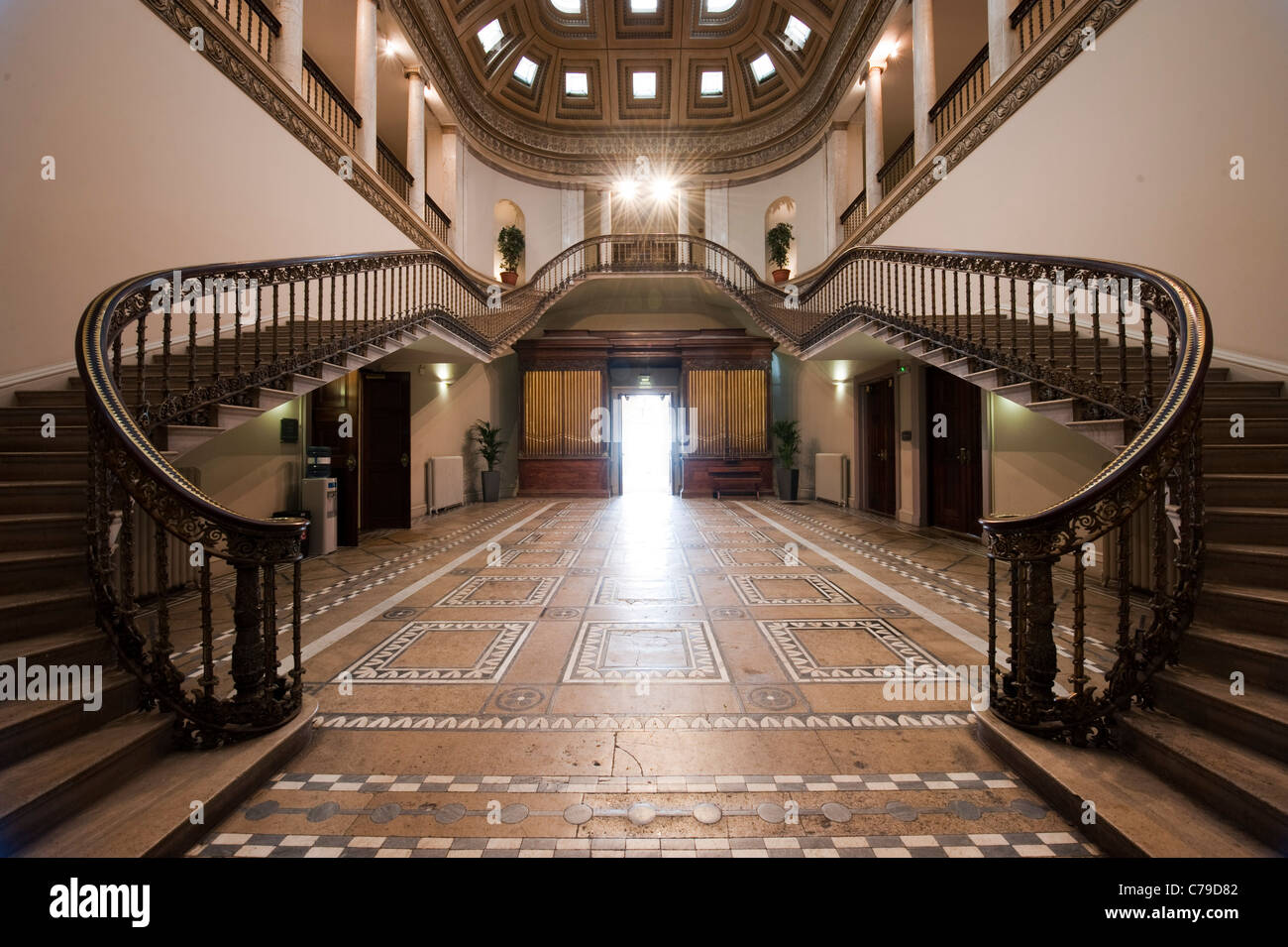 Leigh Court, Grade II listed, mansion house, palladian staircase Stock Photo