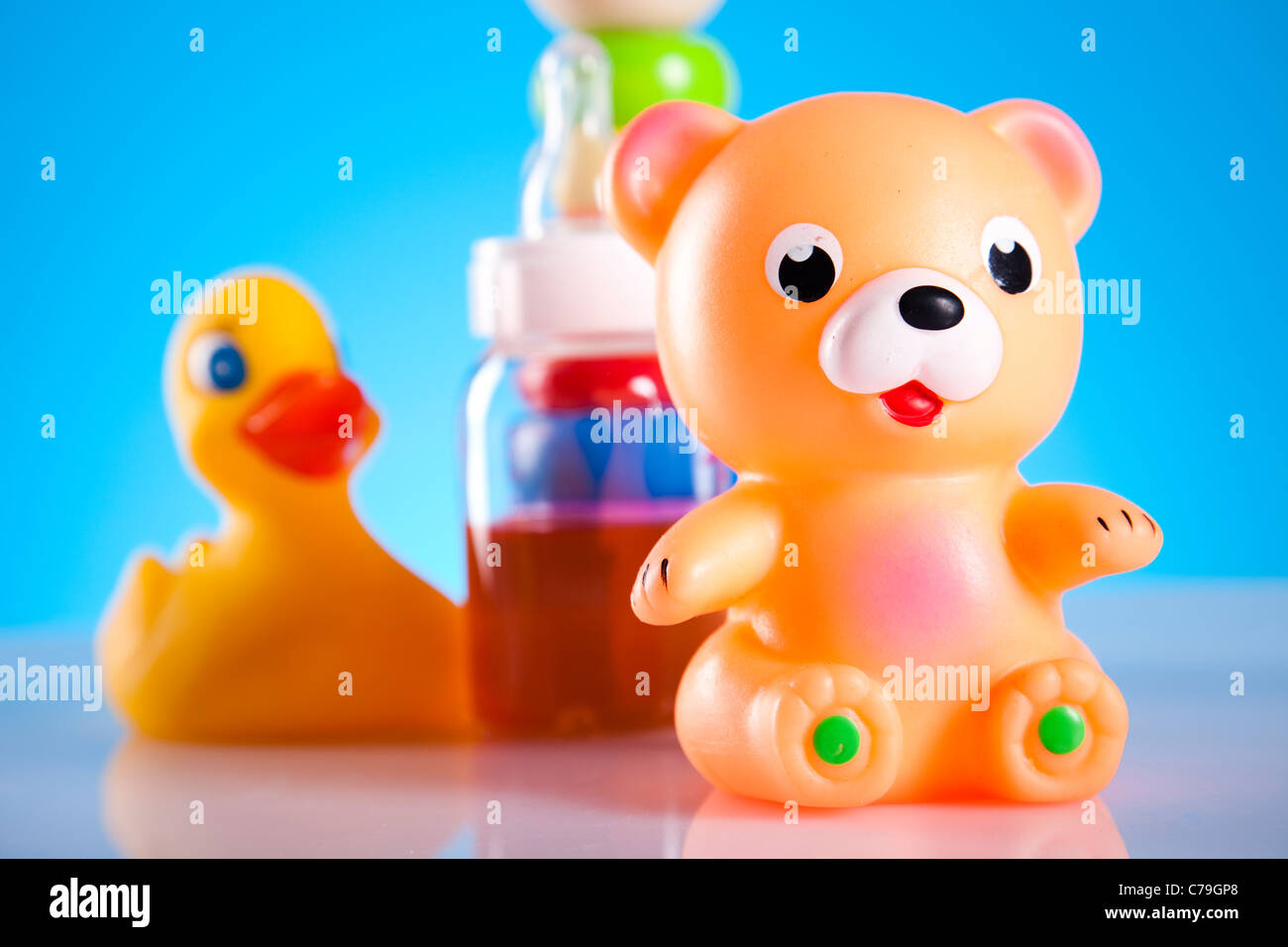 Toys and bear Stock Photo
