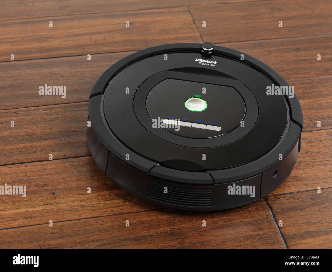 iRobot Roomba 770 household vacuum cleaning robot on hardwood floor Stock  Photo - Alamy