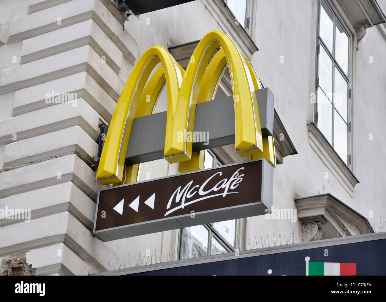 McCafe sign, McDonalds, fast food restaurant, Vienna, Austria, Europe Stock Photo
