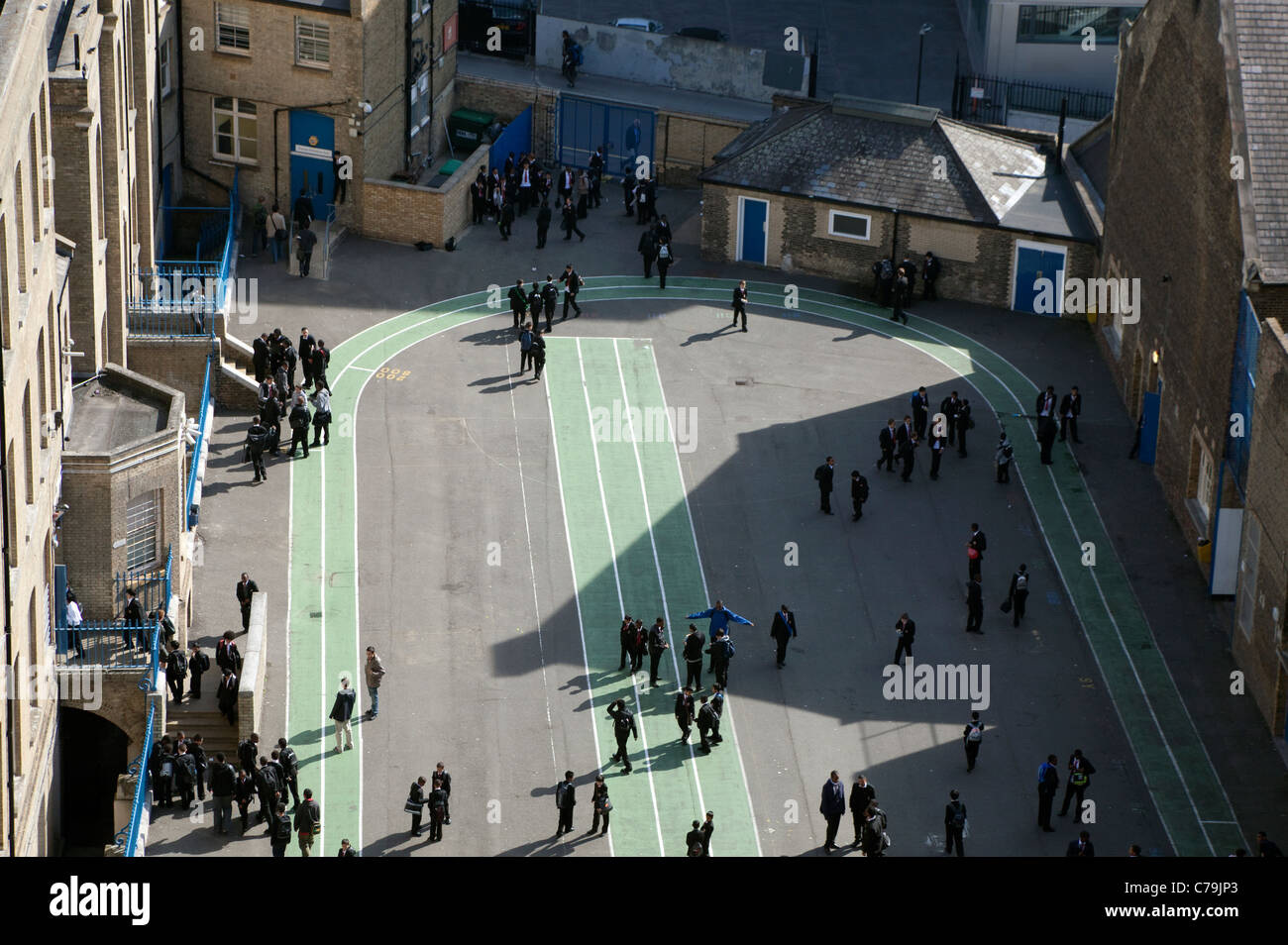 Central Foundation Boys' School, Old Street, London seen from Bezier