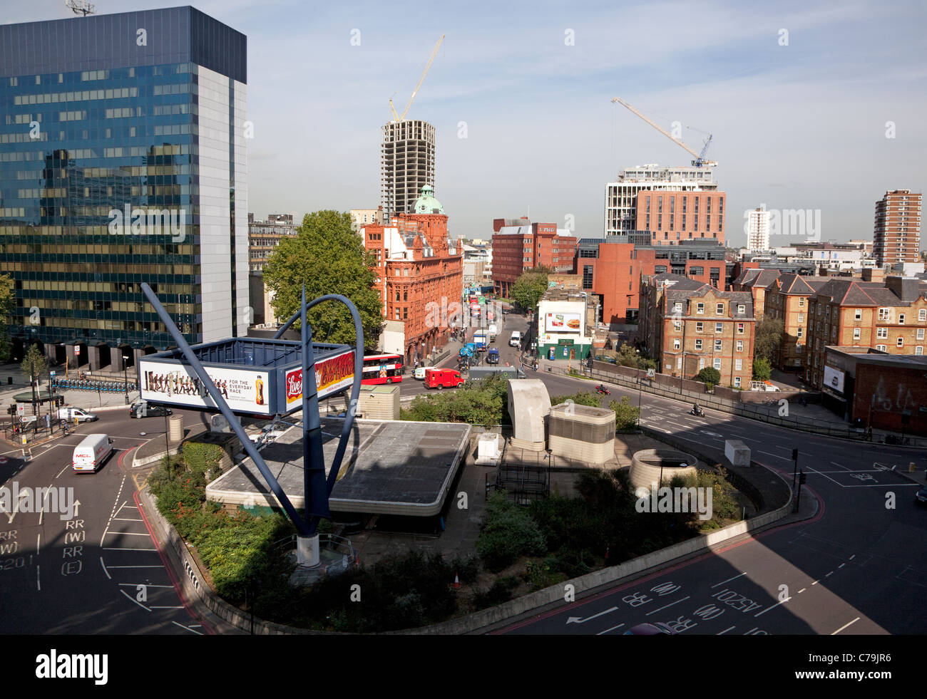 "Silicon Roundabout", Old Street, London seen from Bezier apartments