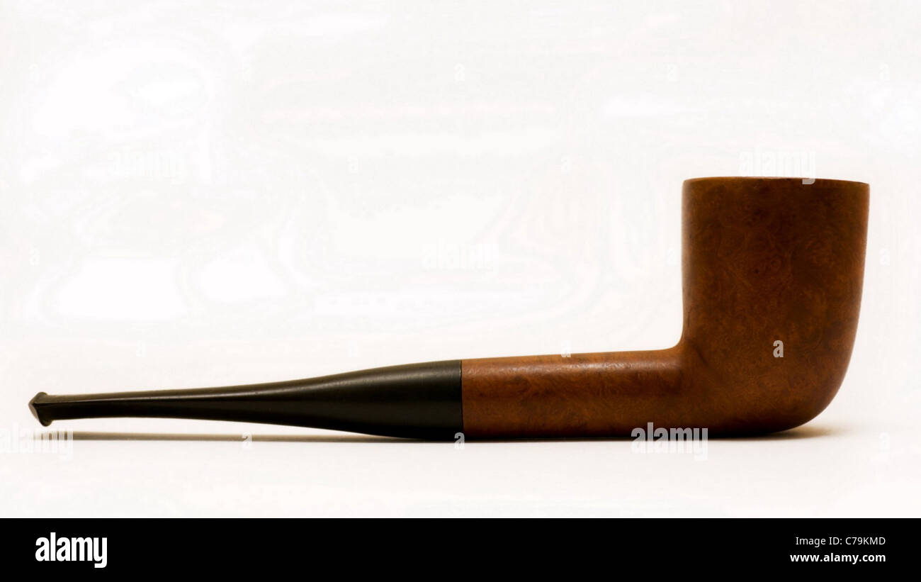 Pipe for smoking tobacco isolated over white background. Stock Photo