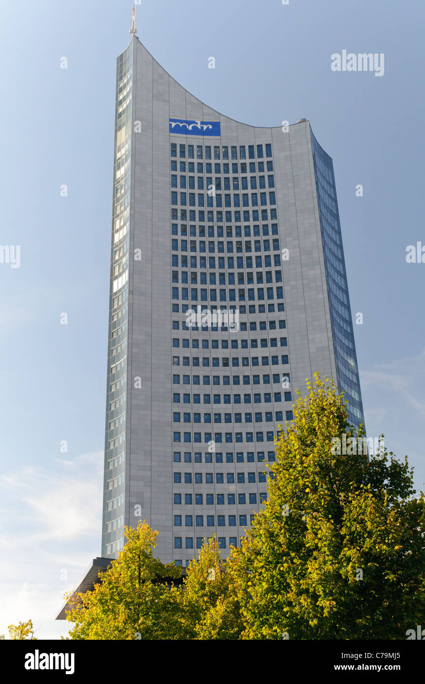 City-Hochhaus skyscraper, Panorama Tower, MDR, Leipzig, Saxony, Germany,  Europe Stock Photo - Alamy