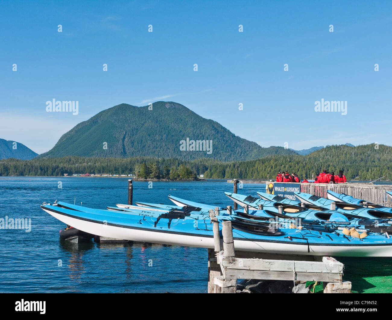 Kayaking centre, Tofino, Vancouver Island, British Columbia, Canada Stock Photo