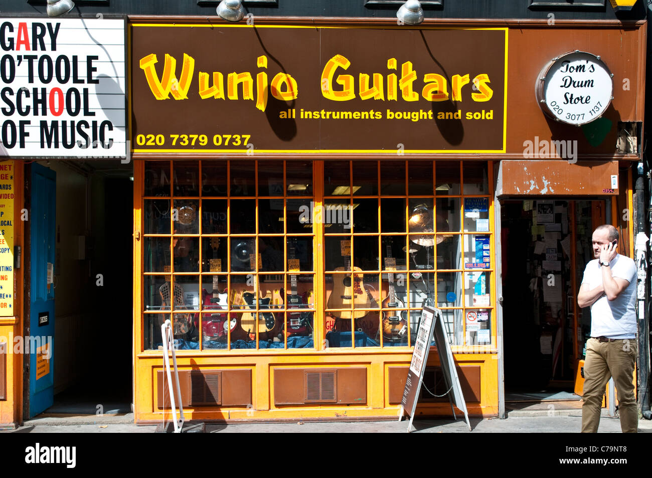Wunjo Guitars shop in Denmark Street, London, UK Stock Photo - Alamy