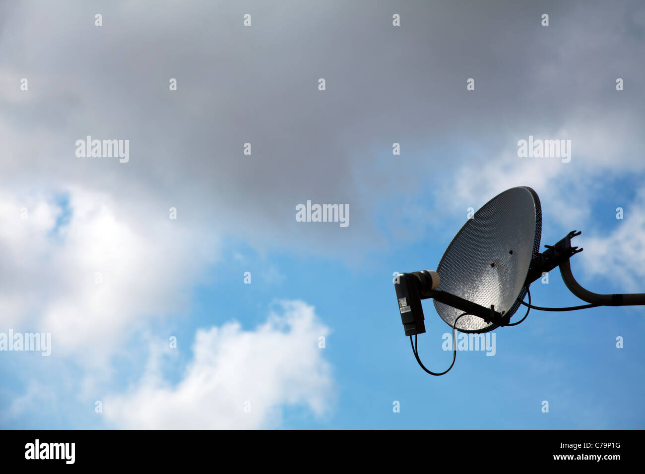 satellite dish tv television sky bskyb receiver Stock Photo