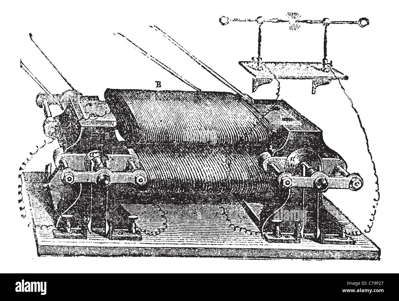 Ladd's Machine, vintage engraved illustration. Trousset encyclopedia (1886 - 1891). Stock Photo
