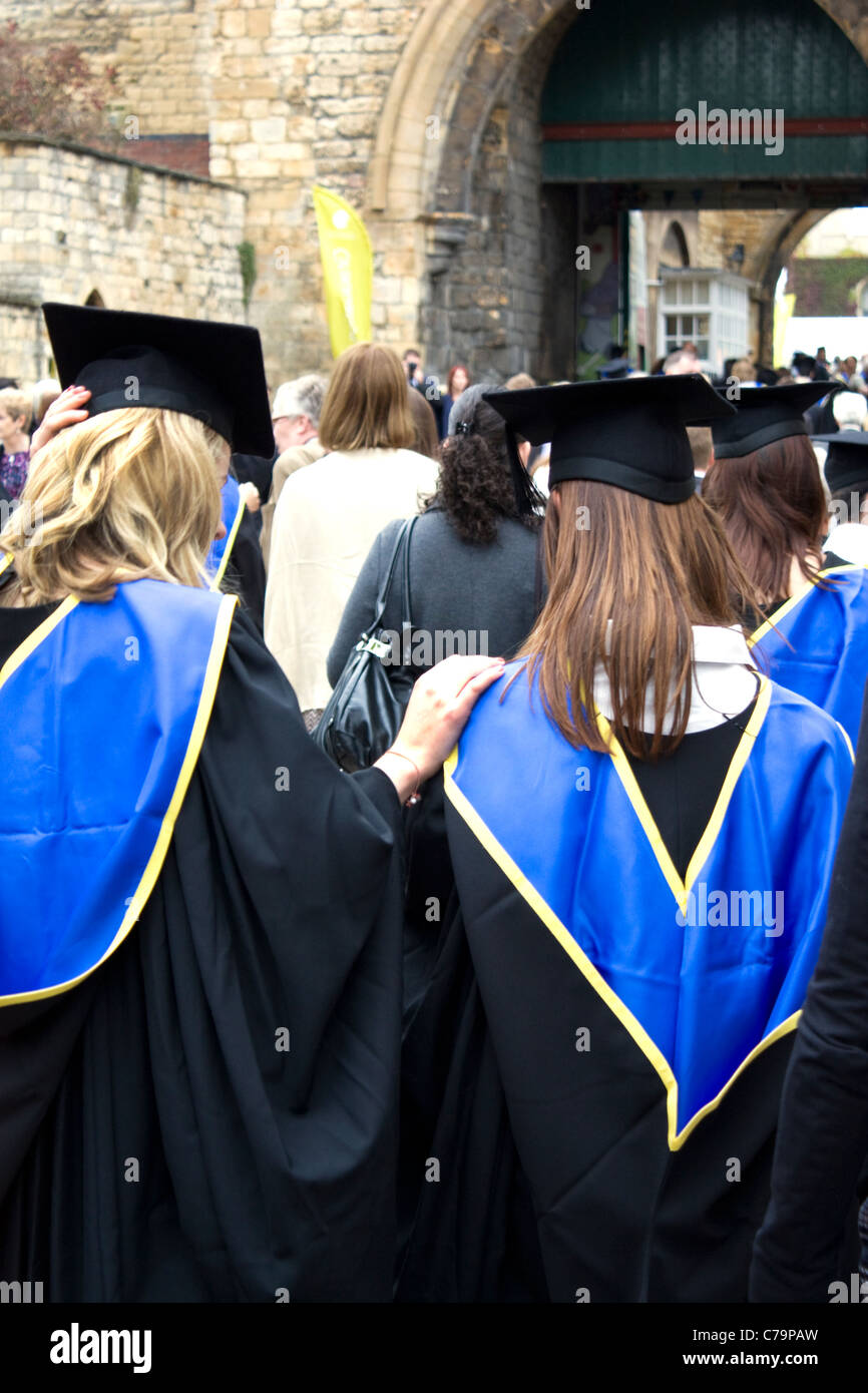 Two friends who have just graduated at university, UK Stock Photo