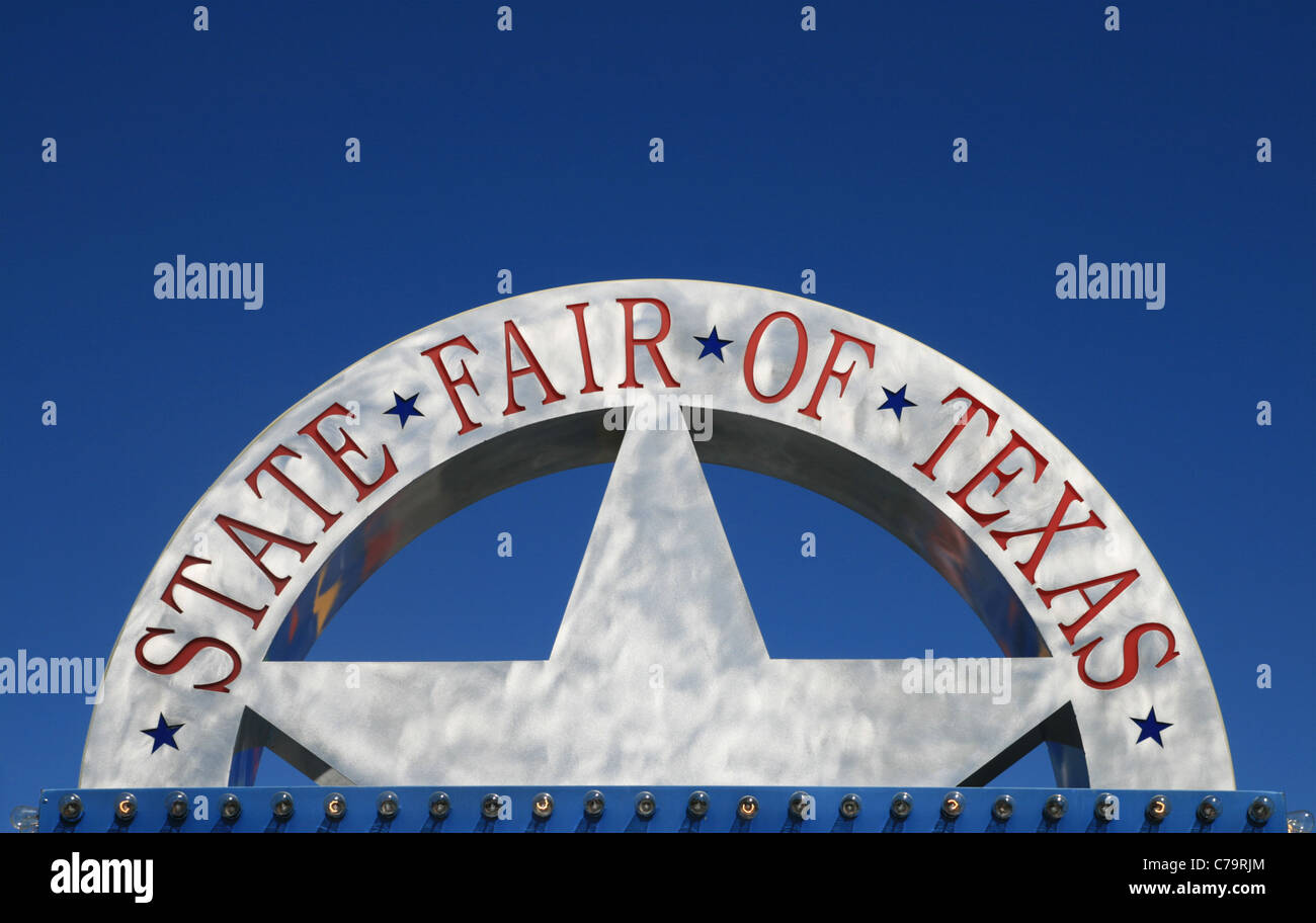 State Fair of Texas sign at the Texas State Fair, Dallas Stock Photo