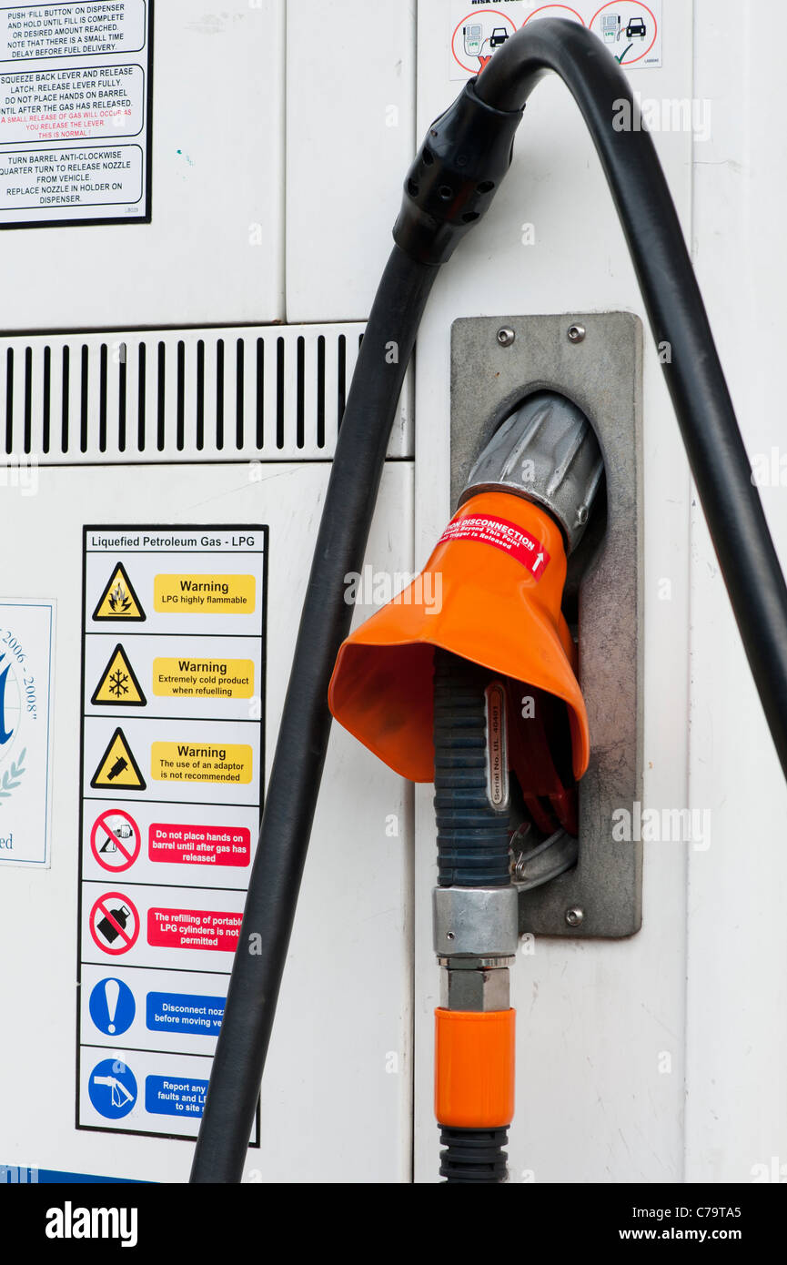 LP Gas Pump at a filling station Stock Photo