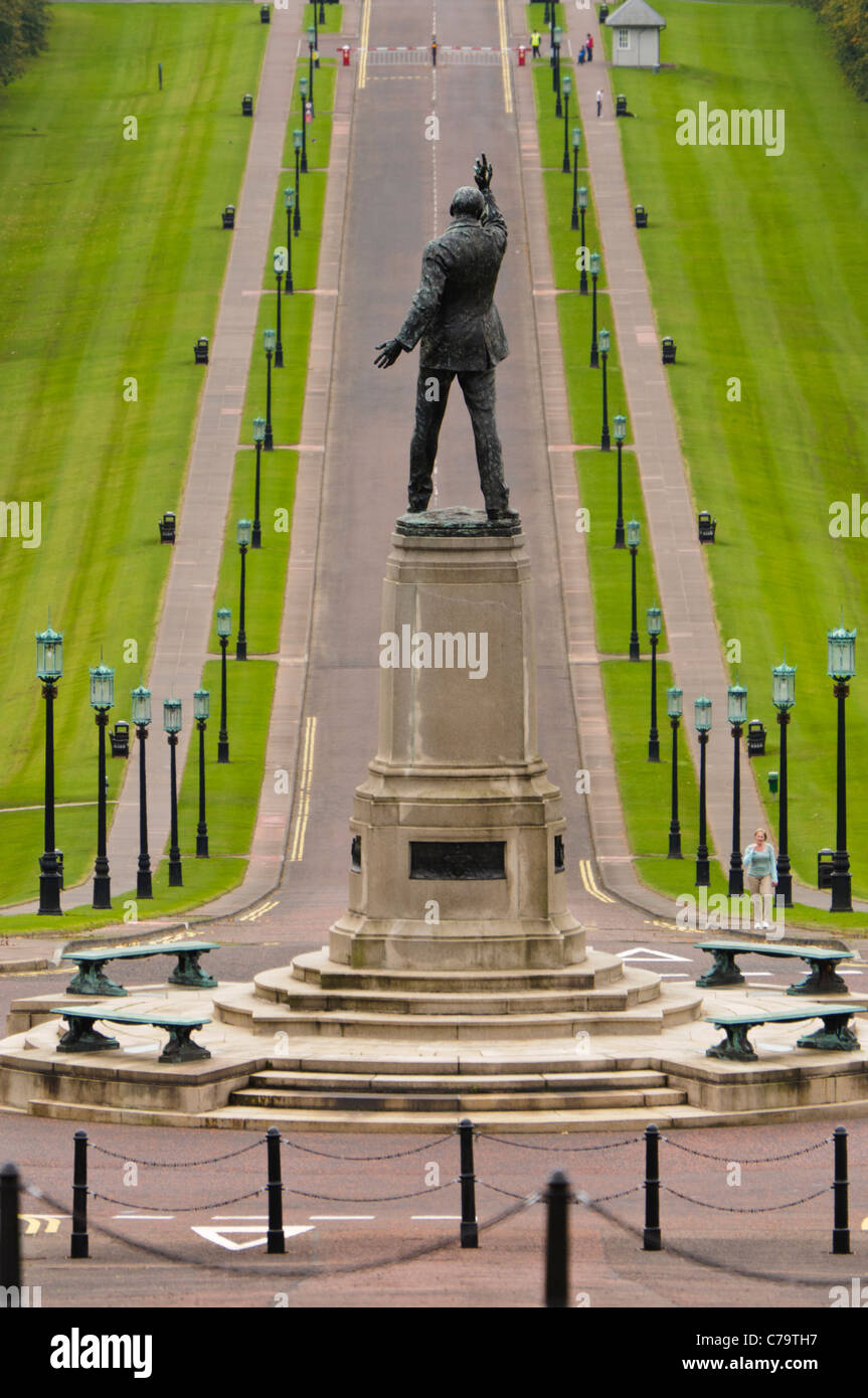 Statue of Edward Carson at Stormont Estate at the top of the Long Drive Stock Photo
