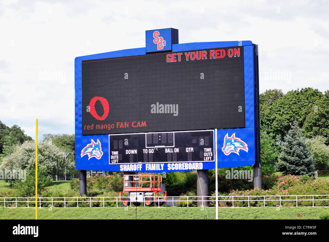 Scoreboard at LaValle Stadium Stony Brook University Long Island NY Stock Photo