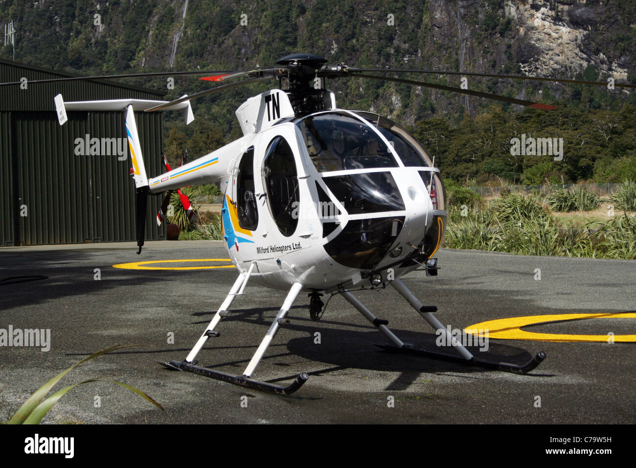 Hughes 500 helicopter in New Zealand Stock Photo Alamy