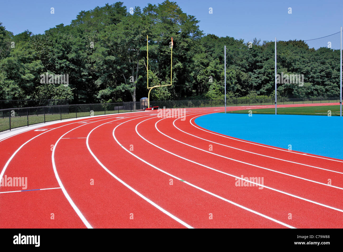 Track and field stadium Stony Brook University Long Island NY Stock Photo