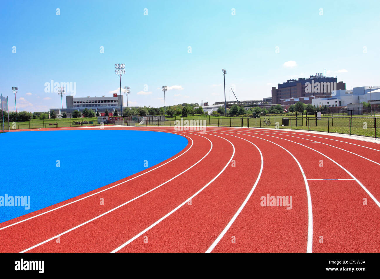 Track and field stadium Stony Brook University Long Island NY Stock