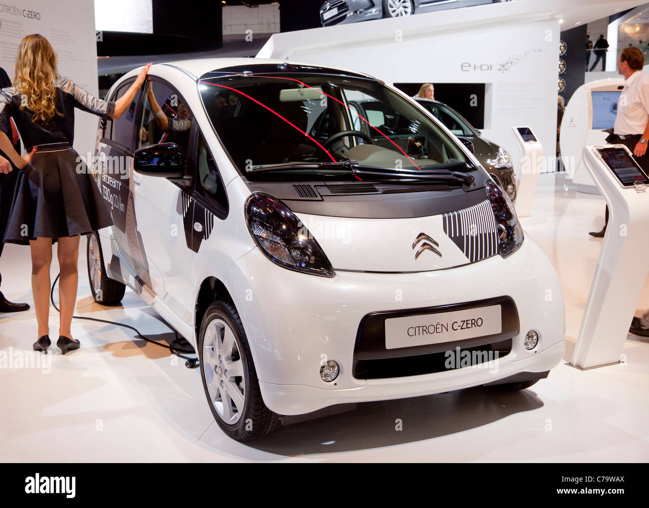 New Citroen C-Zero electric car, e-car on the IAA 2011 International Motor Show in Frankfurt am Main, Germany Stock Photo