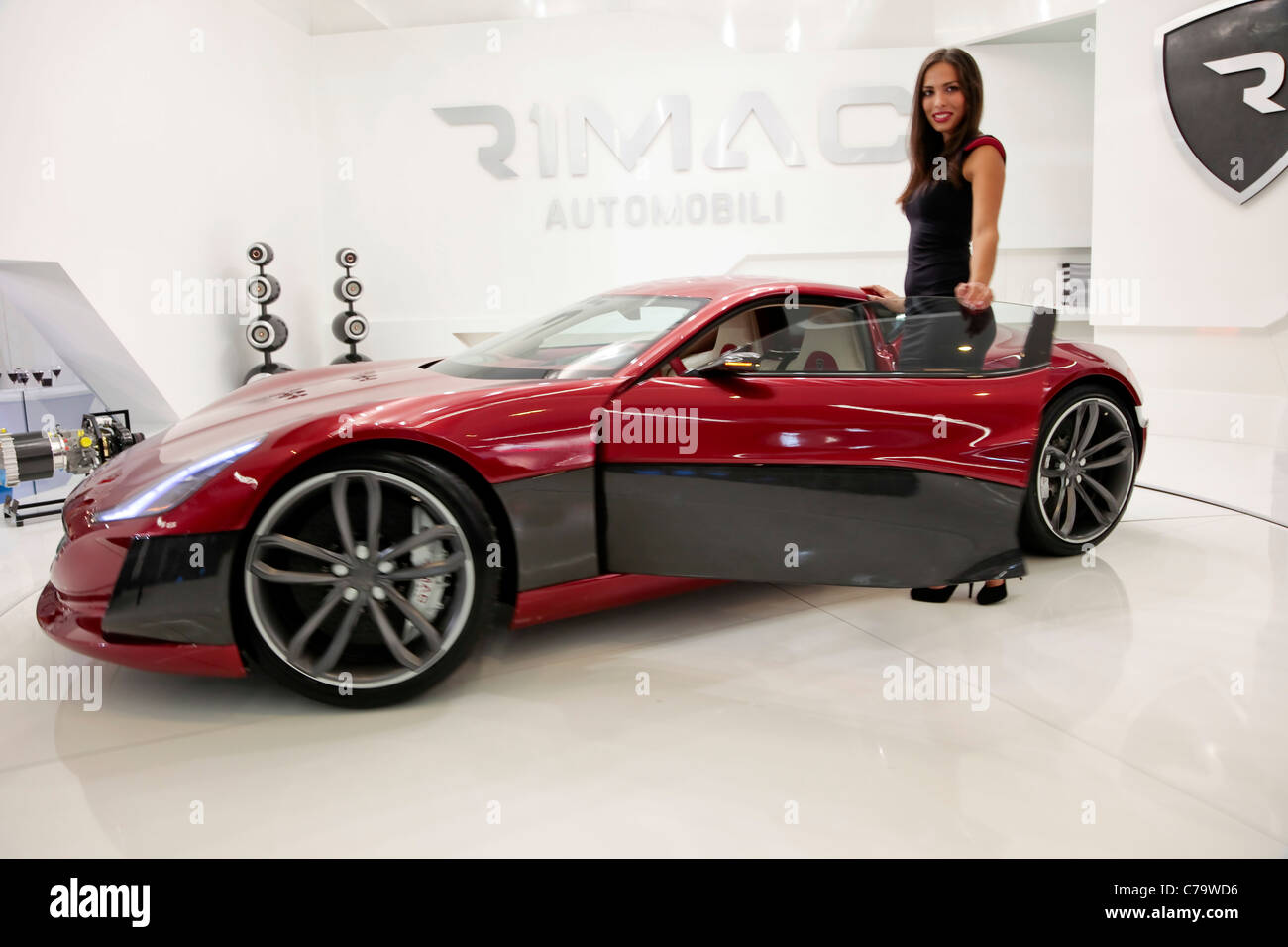 RIMAC Concept One, e-car, Evocar on the IAA 2011 International Motor Show in Frankfurt am Main, Germany Stock Photo