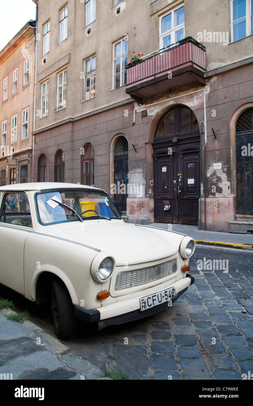 Trabant car in Budapest, Hungary Stock Photo